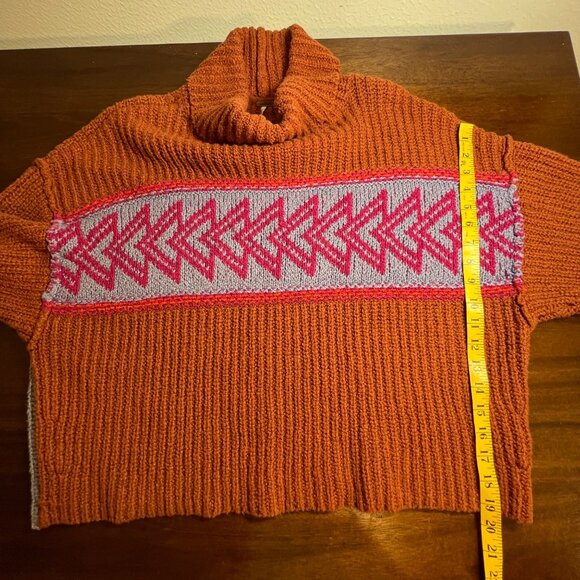 Free People Slouchy Chunky Oversized Granola Thick Knit Whimsigoth Orange Small - Picture 9 of 11